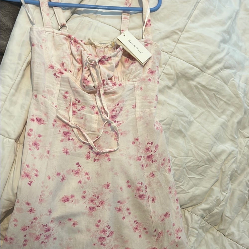 White and Pink Floral Dress